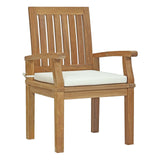 Marina Natural/White 7 Piece Outdoor Patio Teak Dining Set - 89x109" - Ornate Home