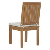 Marina Natural/White 9 Piece Outdoor Patio Teak Dining Set - 108.5x146.5" - Ornate Home