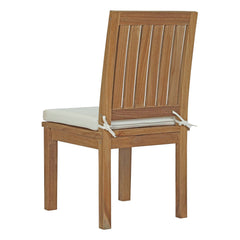 Marina Natural/White 9 Piece Outdoor Patio Teak Dining Set - 78x110" - Ornate Home