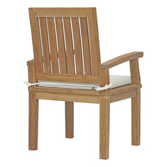 Marina Natural/White 9 Piece Outdoor Patio Teak Dining Set - 88.5x147.5" - Ornate Home