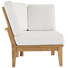 Marina Natural/White Outdoor Patio Teak Corner Sofa - Ornate Home