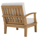 Marina Natural/White Outdoor Patio Teak Left-Facing Sofa - Ornate Home