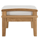 Marina Natural/White Outdoor Patio Teak Ottoman - Ornate Home