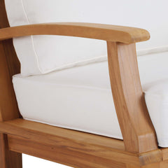 Marina Natural/White Outdoor Patio Teak Rocking Chair - Ornate Home