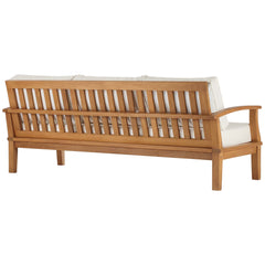 Marina Natural/White Outdoor Patio Teak Sofa - Ornate Home
