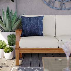 Marina Natural/White Outdoor Patio Teak Sofa - Ornate Home
