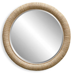 Mariner Brown Natural Round Mirror - Ornate Home