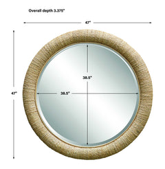Mariner Brown Natural Round Mirror - Ornate Home