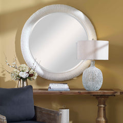 Mariner White Round Mirror - Ornate Home
