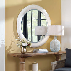 Mariner White Round Mirror - Ornate Home