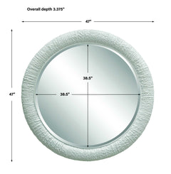 Mariner White Round Mirror - Ornate Home