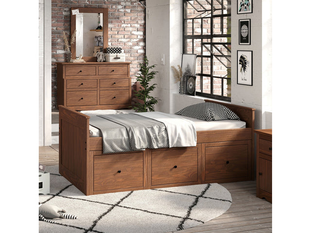 Marinos Mahogany Twin Captain Bed - Ornate Home