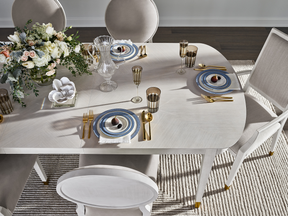 Marion Alabaster/Soft Gold Dining Table - Ornate Home