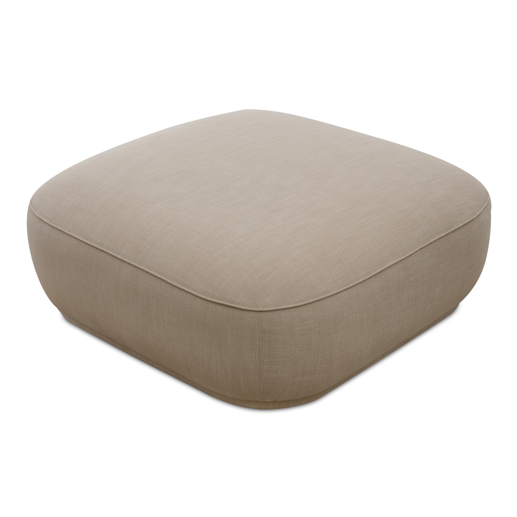 Marion Beige Square Ottoman - Ornate Home