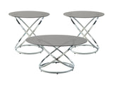 Marion Chrome 3-Piece Pack Occasional Set - Ornate Home