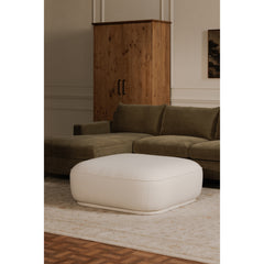 Marion White Square Ottoman - Ornate Home