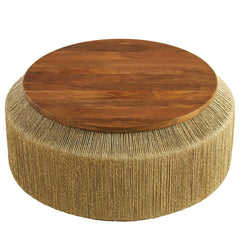 Maris Walnut/Natural Seagrass and Wood Coffee Table - Ornate Home