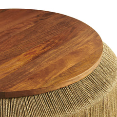 Maris Walnut/Natural Seagrass and Wood Coffee Table - Ornate Home