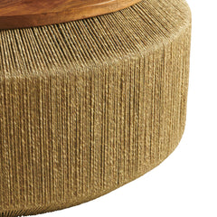 Maris Walnut/Natural Seagrass and Wood Coffee Table - Ornate Home