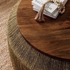Maris Walnut/Natural Seagrass and Wood Coffee Table - Ornate Home