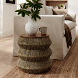 Maris Walnut/Natural Seagrass and Wood End Table - Ornate Home
