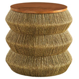 Maris Walnut/Natural Seagrass and Wood End Table - Ornate Home