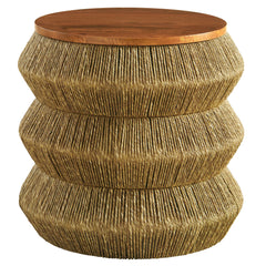 Maris Walnut/Natural Seagrass and Wood End Table - Ornate Home