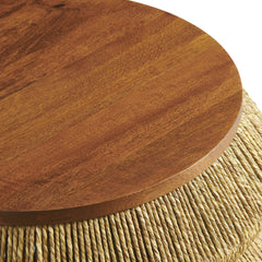 Maris Walnut/Natural Seagrass and Wood End Table - Ornate Home