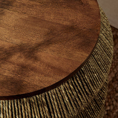 Maris Walnut/Natural Seagrass and Wood End Table - Ornate Home