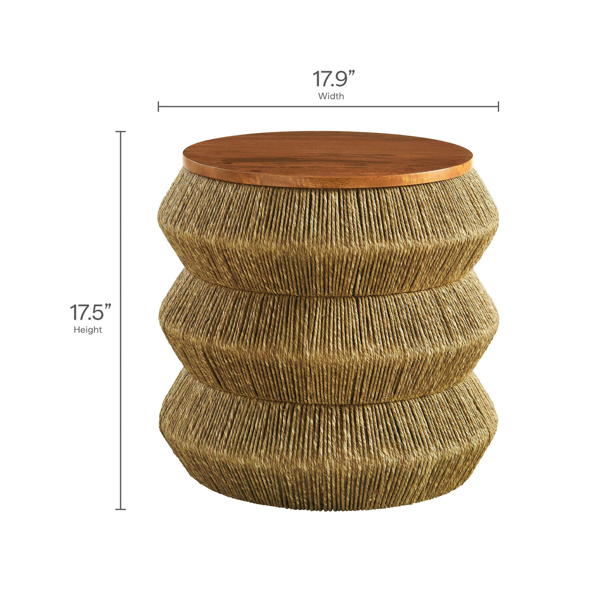 Maris Walnut/Natural Seagrass and Wood End Table - Ornate Home