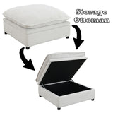 Marisa Beige Boucle Modular Ottoman w/Storage - Ornate Home