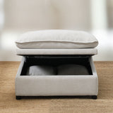 Marisa Beige Boucle Modular Ottoman w/Storage - Ornate Home