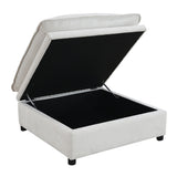 Marisa Beige Boucle Modular Ottoman w/Storage - Ornate Home