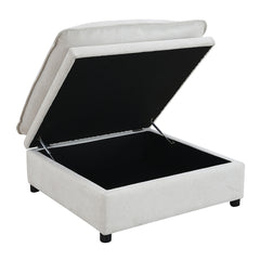 Marisa Beige Boucle Modular Ottoman w/Storage - Ornate Home