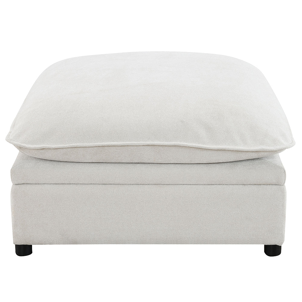Marisa Beige Boucle Modular Ottoman w/Storage - Ornate Home