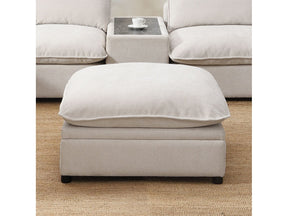 Marisa Beige Boucle Modular Ottoman w/Storage - Ornate Home