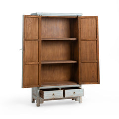 Marisol Ocean Mist 2-Drawer 2-Door Tall Cabinet