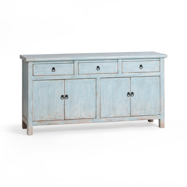 Marisol Ocean Mist 3-Drawer 4-Door Cabinet