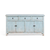 Marisol Ocean Mist 3-Drawer 4-Door Cabinet