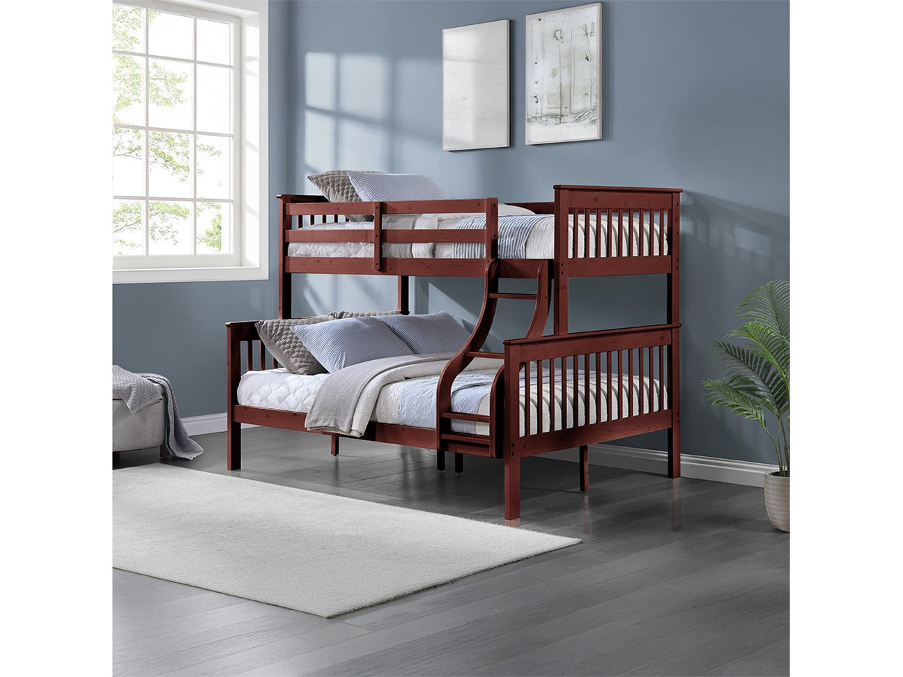 Marita Cherry Bunk Bed (T/F) - Ornate Home