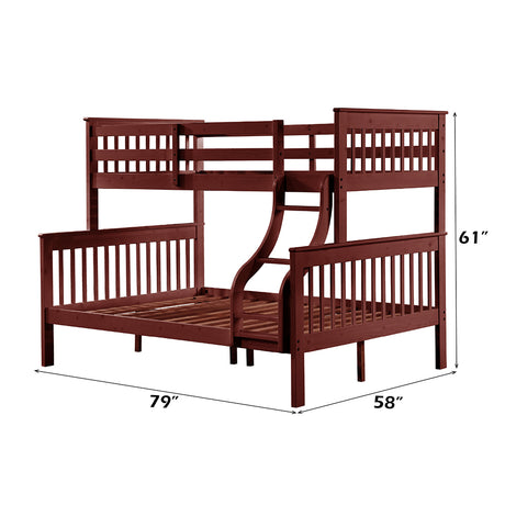 Marita Cherry Bunk Bed (T/F) - Ornate Home
