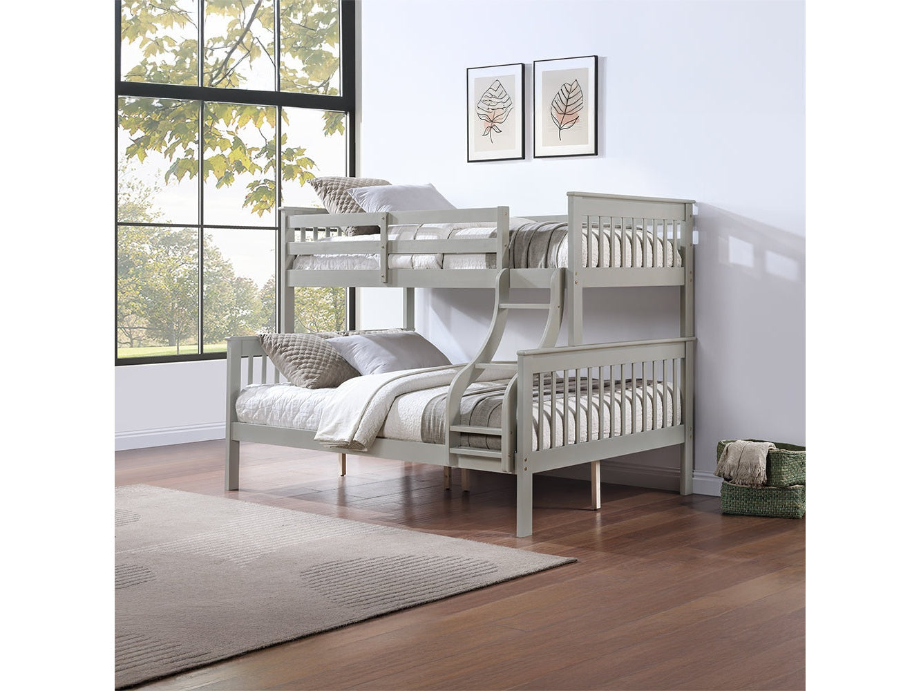 Marita Gray Bunk Bed (T/F) - Ornate Home