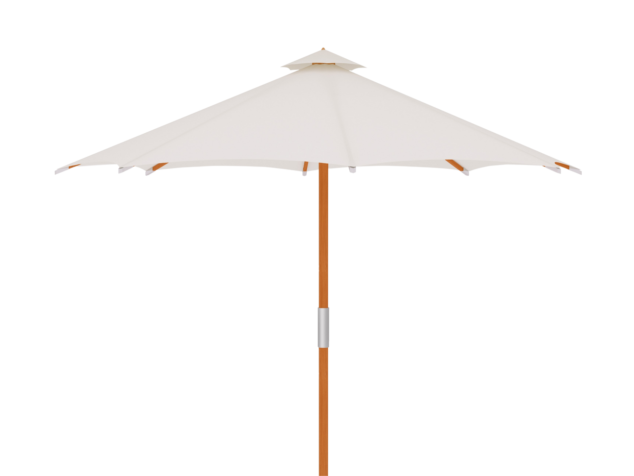 Market 118-inch Diameter Teak White Outdoor Umbrella - Ornate Home