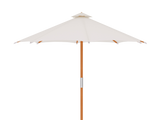 Market 118-inch Diameter Teak White Outdoor Umbrella - Ornate Home