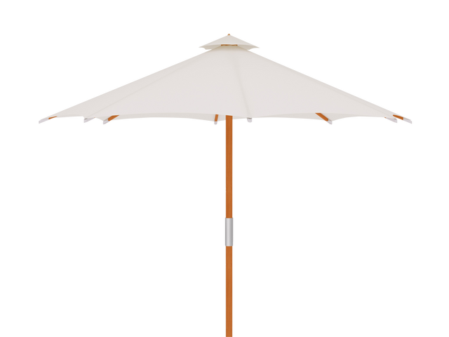 Market 118-inch Diameter Teak White Outdoor Umbrella - Ornate Home