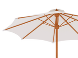 Market 118-inch Diameter Teak White Outdoor Umbrella - Ornate Home
