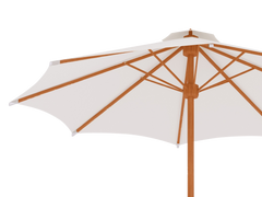 Market 118-inch Diameter Teak White Outdoor Umbrella - Ornate Home