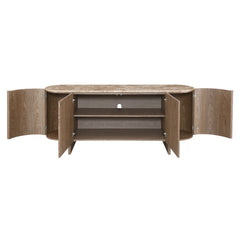 Markku Oak/Natural Marble Console Table - Ornate Home