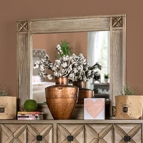 Markos Weathered Light Oak Mirror - Ornate Home