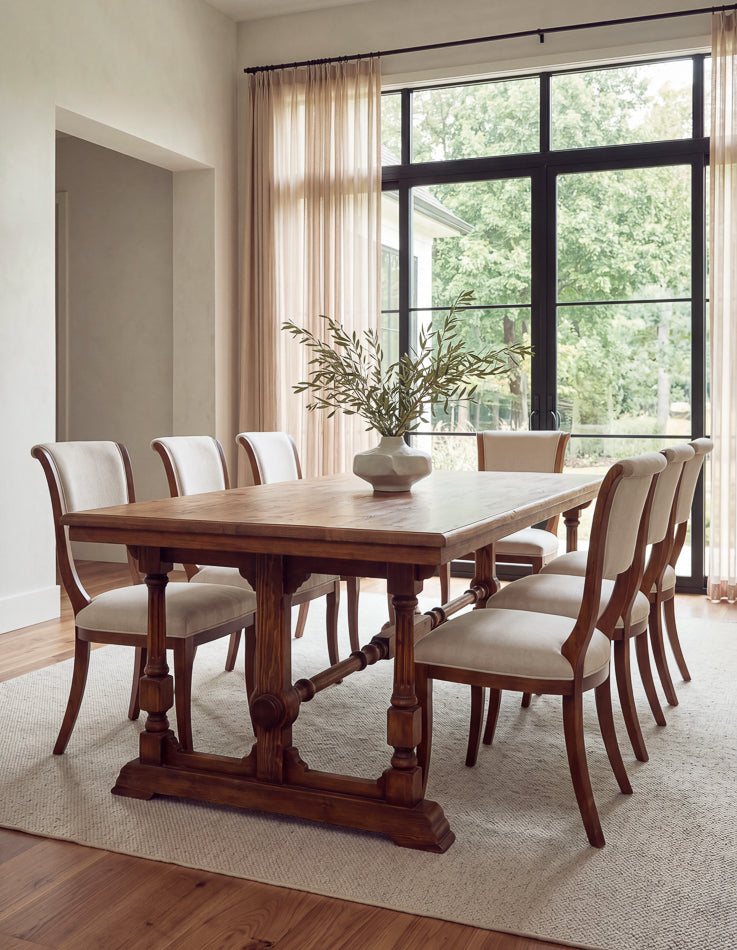 Marlborough Brown Pine Refectory Dining Table - Ornate Home